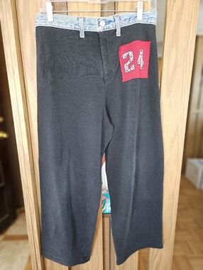Levi's 29" W Sweatshirt Material Legs w/Denim Waist, Blue Rhinestone 24 Insignia